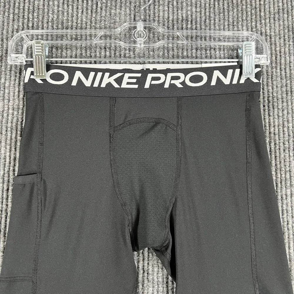 Nike Pro Pants Youth Boys Large Black Dri Fit Active Training Sports Light New